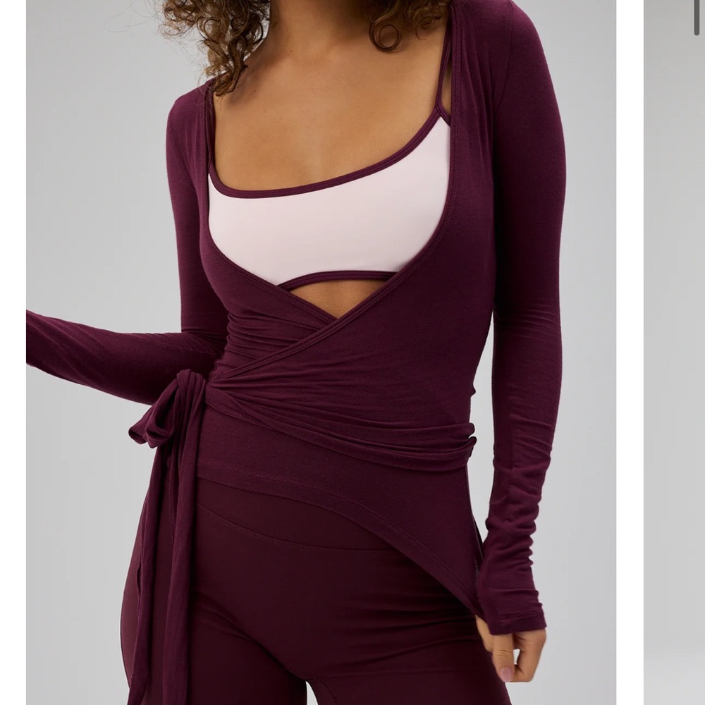 Exercere NEW Plum Ballet Wrap Top L - Picture 6 of 6